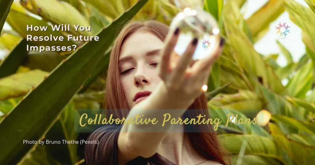 Woman holding crystal ball in front of plants. Photo by Bruno Thethe (Pexels).