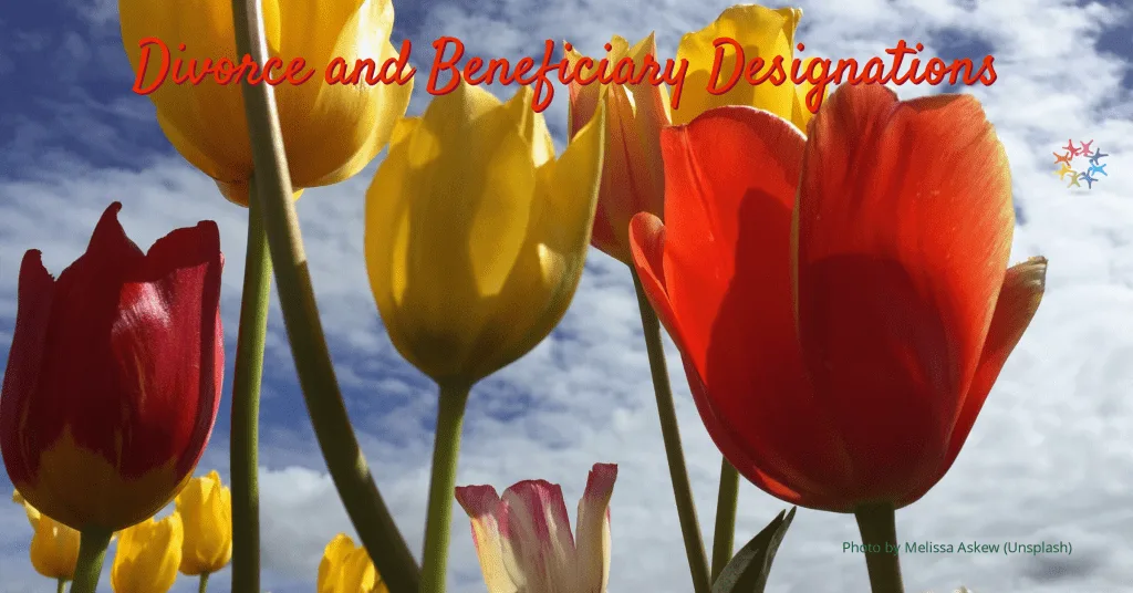 Orange Red and Yellow Tulips with Sky. Revocation on Divorce of Beneficiary Designations