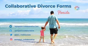 Father and child walking on beach. Collaborative Divorce Forms