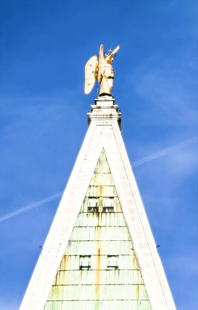St Mark's Campanile bell tower at Basilica in Venice, Italy.